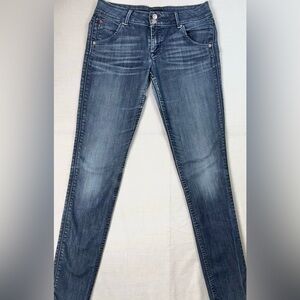 Hudson Womens Jeans Collin Low Rise Skinny Ankle Flap Pocket Stretch Blue Sz 27